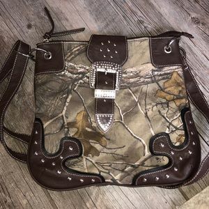 Real tree camo bling purse